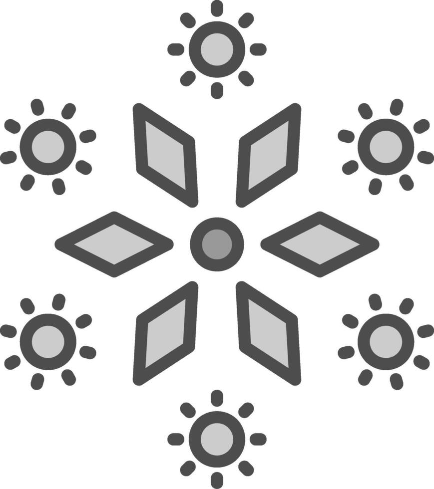 Firework Line Filled Greyscale Icon Design vector