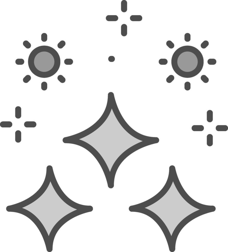 Sparkle Line Filled Greyscale Icon Design vector