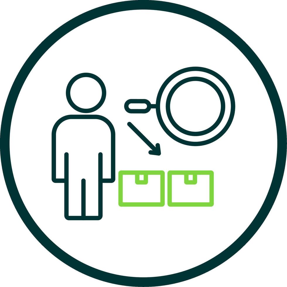 Product Supervision Line Circle Icon Design vector