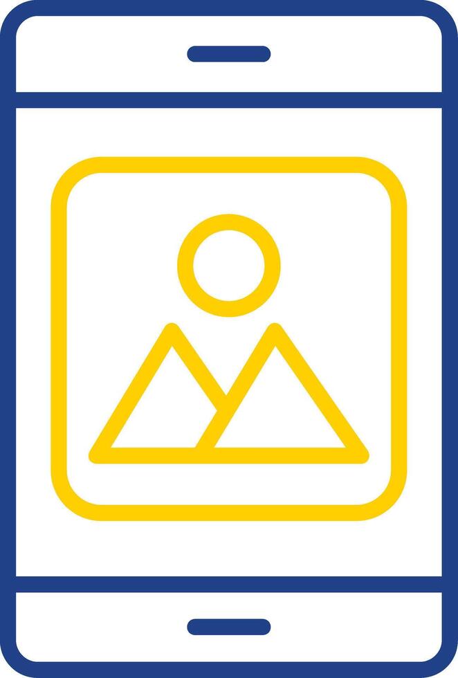 Mobile Application Line Two Colour Icon Design vector
