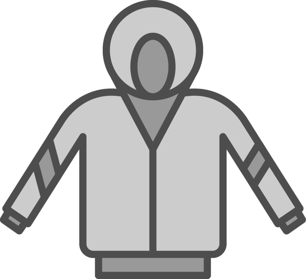 Hoodie Line Filled Greyscale Icon Design vector