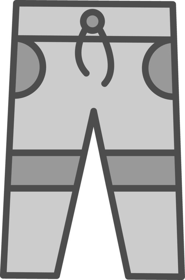 pantalones línea lleno escala de grises icono diseño vector