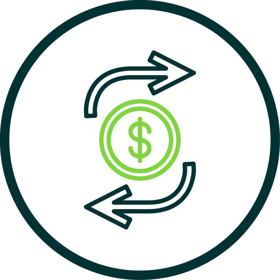 Funds Transfer Line Circle Icon Design vector