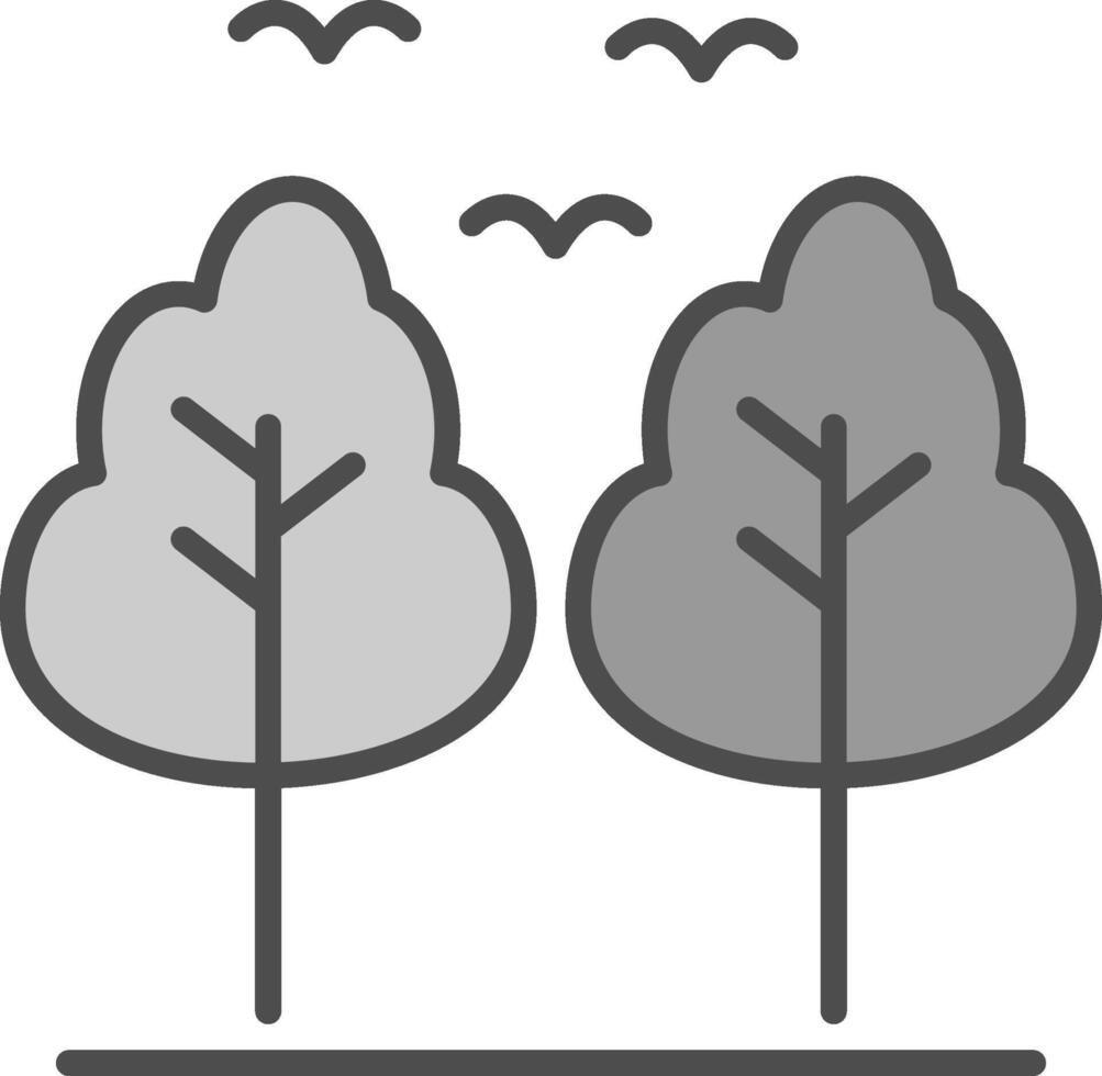 Forest Line Filled Greyscale Icon Design vector