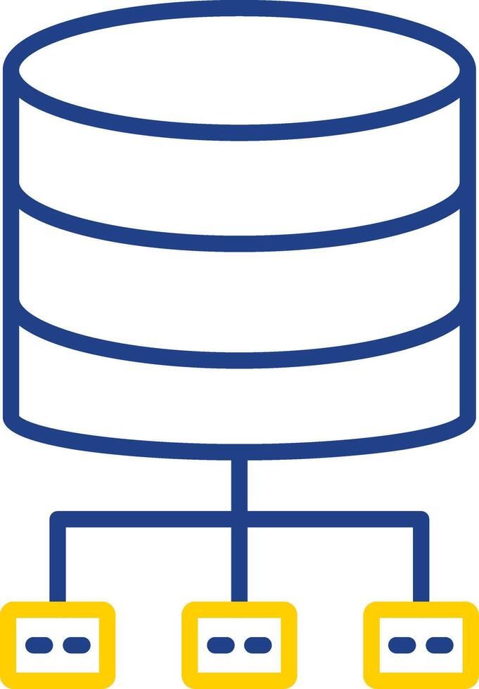 Database Architecture Line Two Colour Icon Design vector