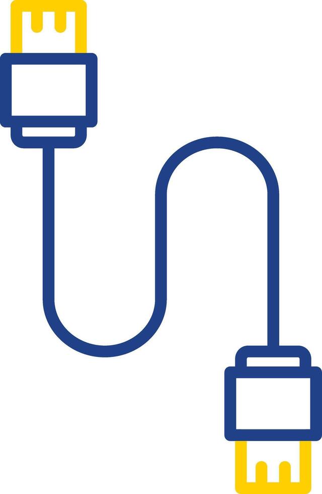 Database Cable Line Two Colour Icon Design vector