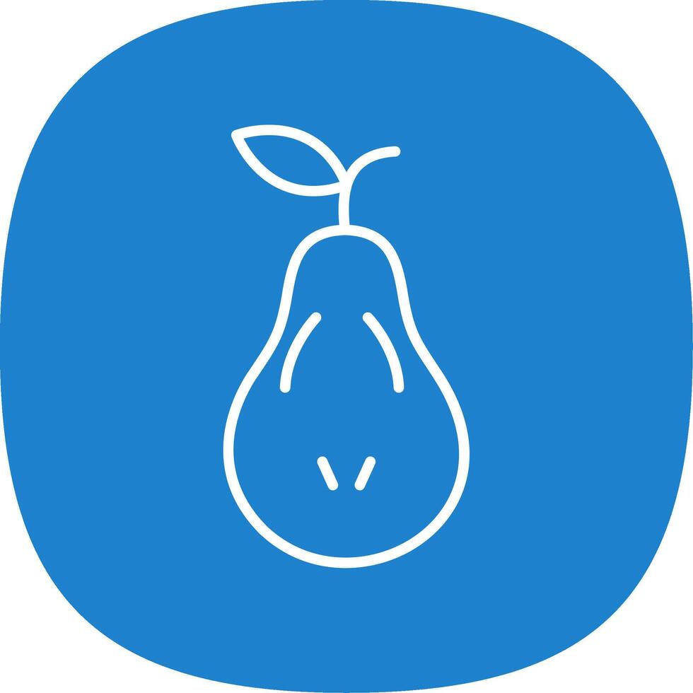 Pear Line Curve Icon Design vector