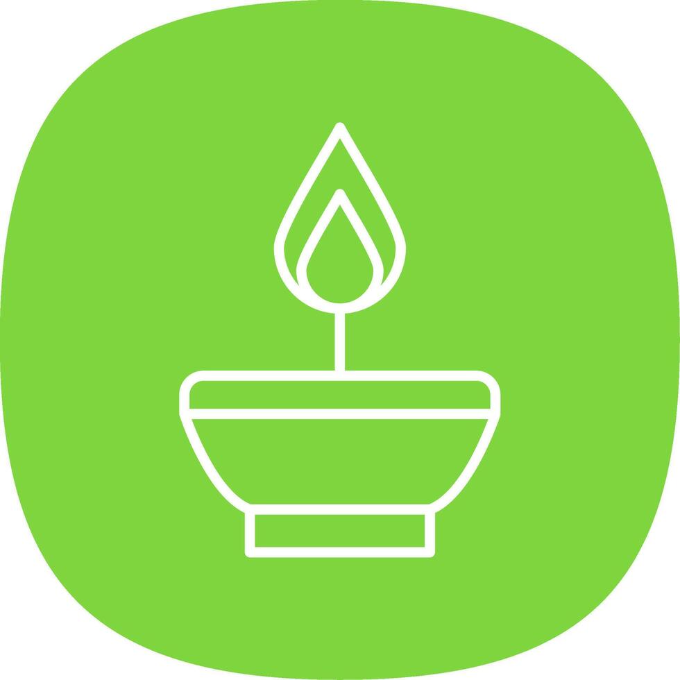 Oil Lamp Line Curve Icon Design vector