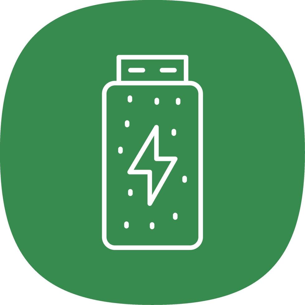 Battery Status Line Curve Icon Design vector
