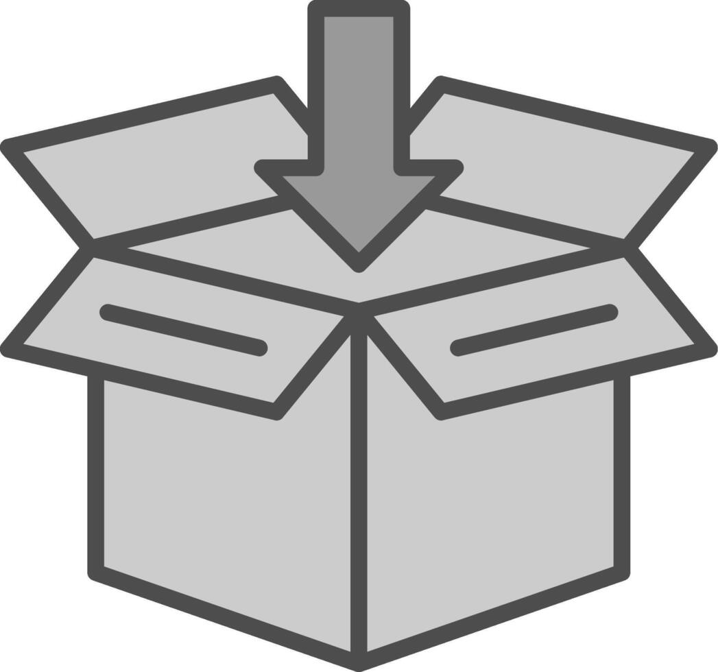 Open Box Line Filled Greyscale Icon Design vector
