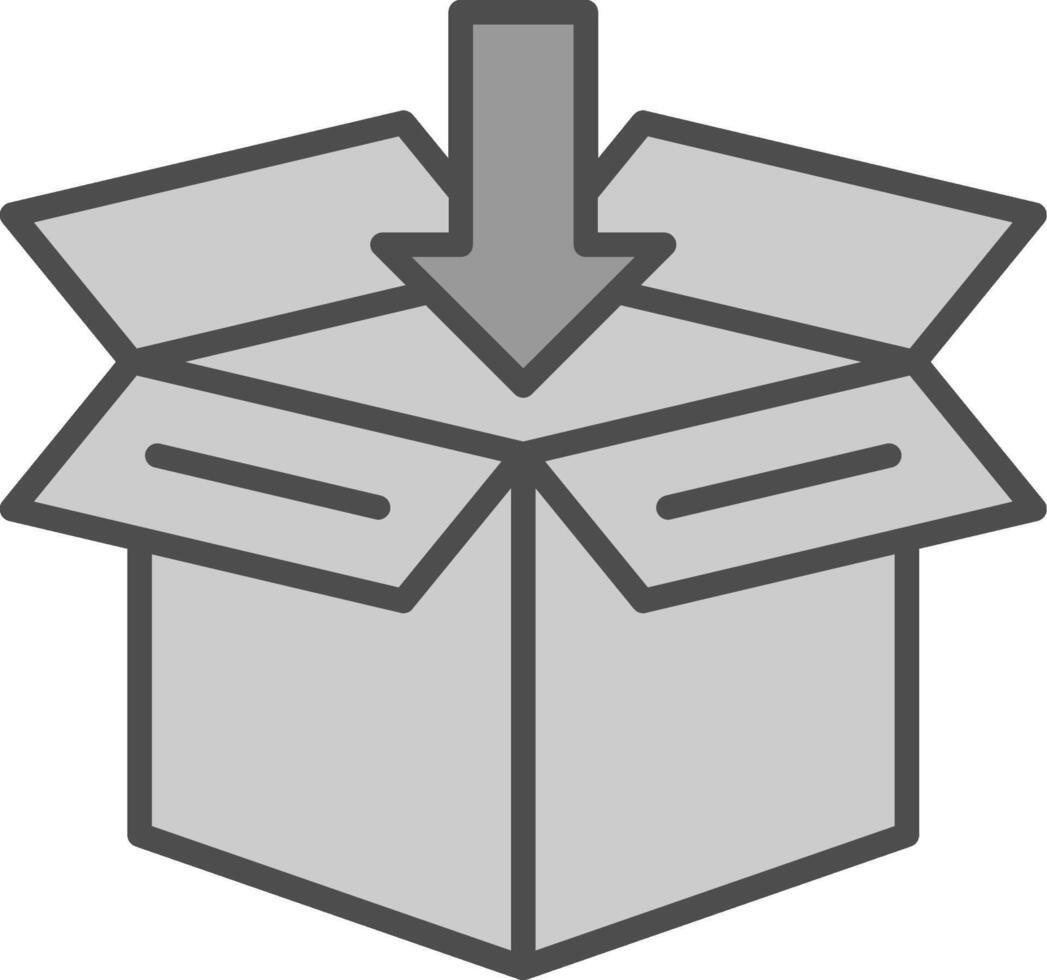 Open Box Line Filled Greyscale Icon Design vector