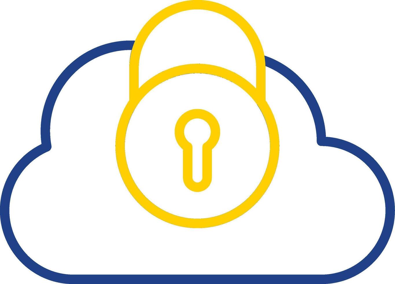 Security Castle Cloud Line Two Colour Icon Design vector
