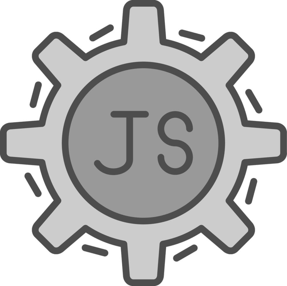 Javascript Line Filled Greyscale Icon Design vector