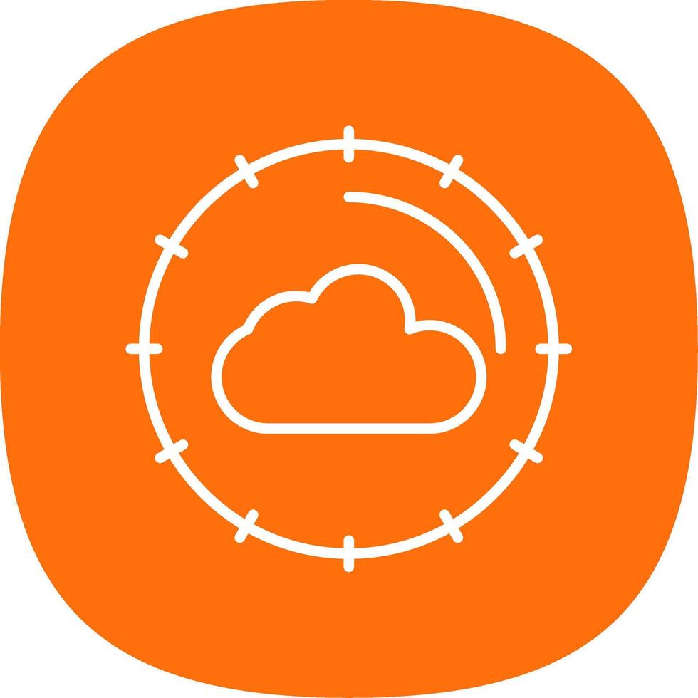 Cloud Computing Line Curve Icon Design vector