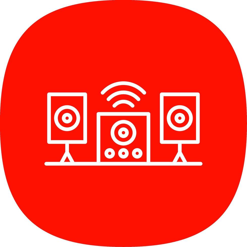 Audio System Line Curve Icon Design vector