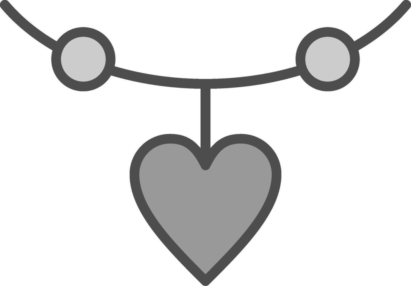 Heart Line Filled Greyscale Icon Design vector
