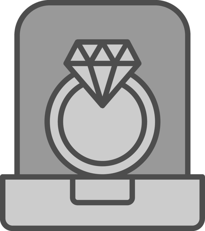 Diamond Ring Line Filled Greyscale Icon Design vector