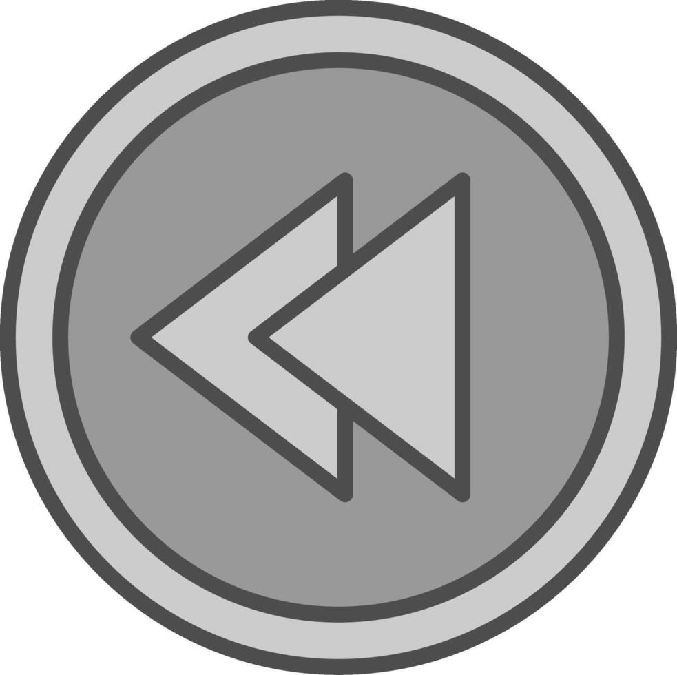 Backward Line Filled Greyscale Icon Design vector
