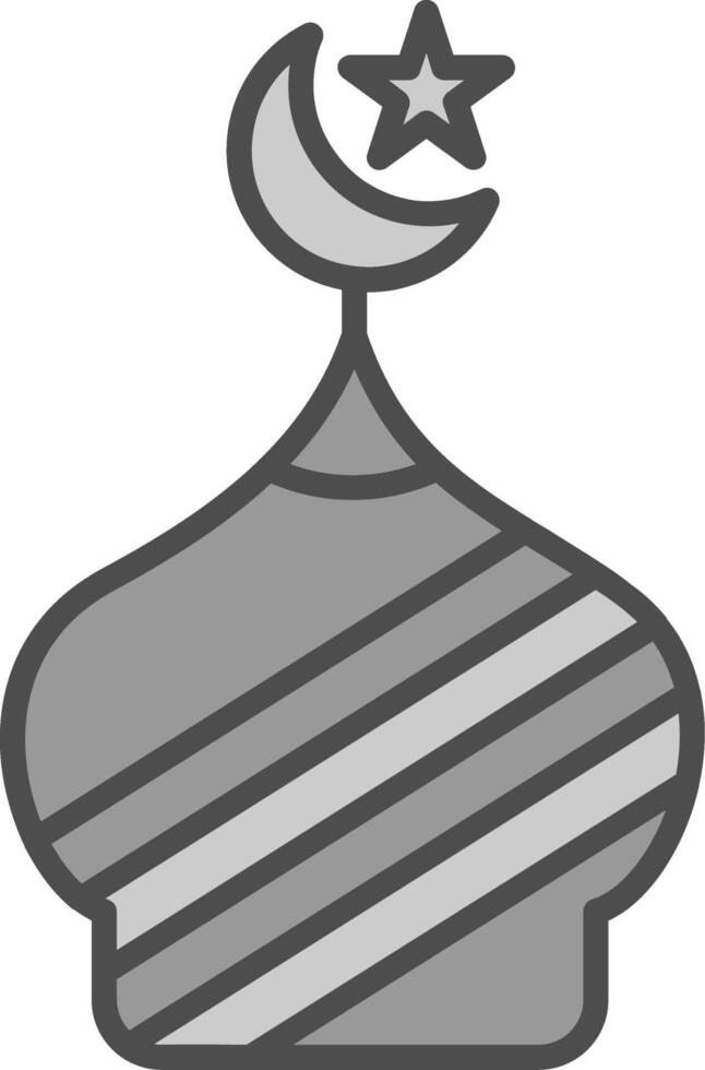 Mosque Line Filled Greyscale Icon Design vector