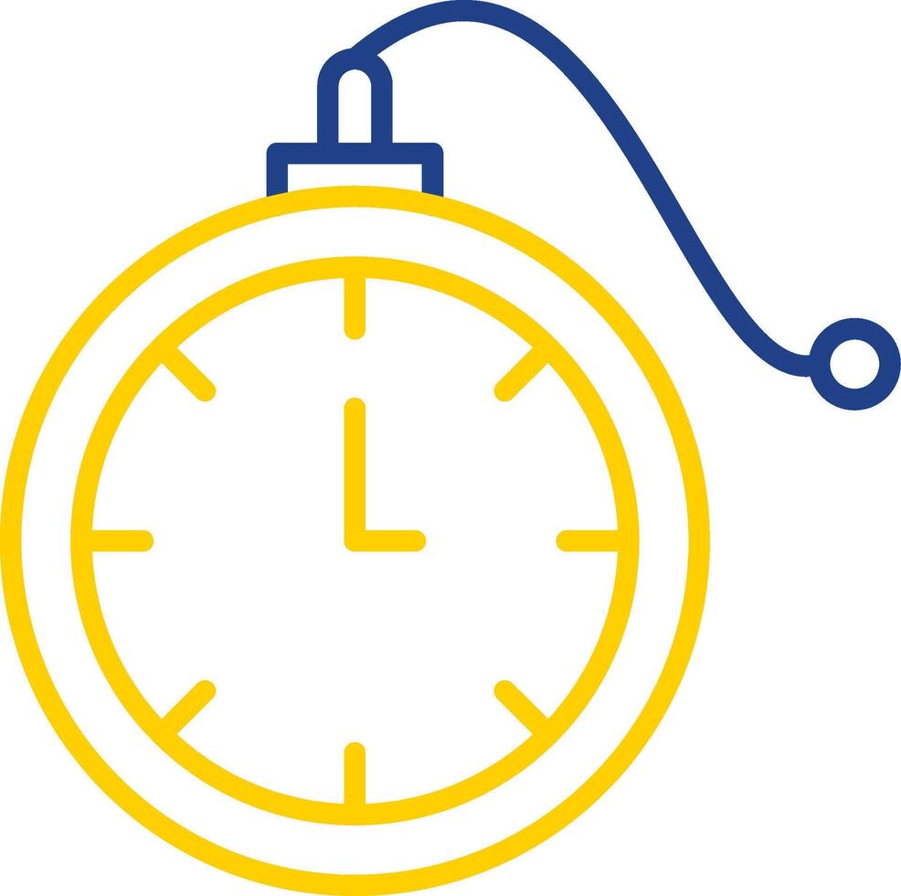 Pocket Watch Line Two Colour Icon Design vector
