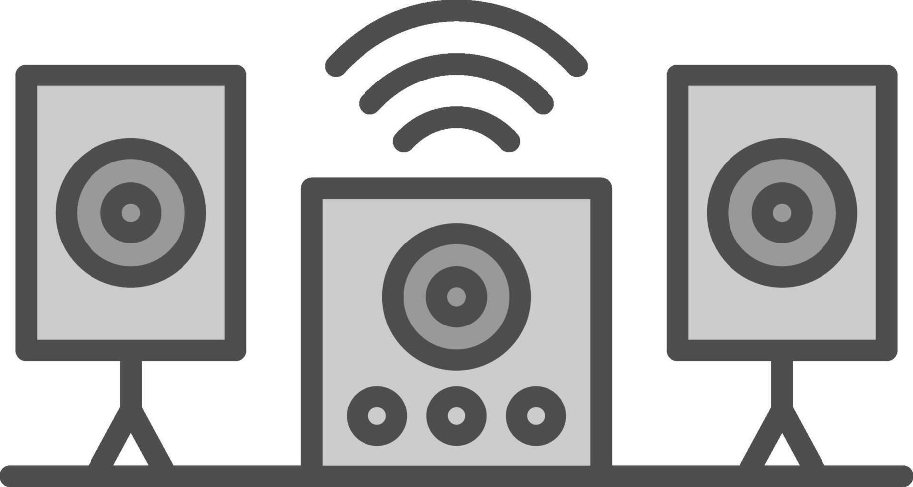Audio System Line Filled Greyscale Icon Design vector