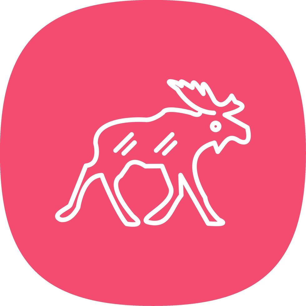 Moose Line Curve Icon Design vector