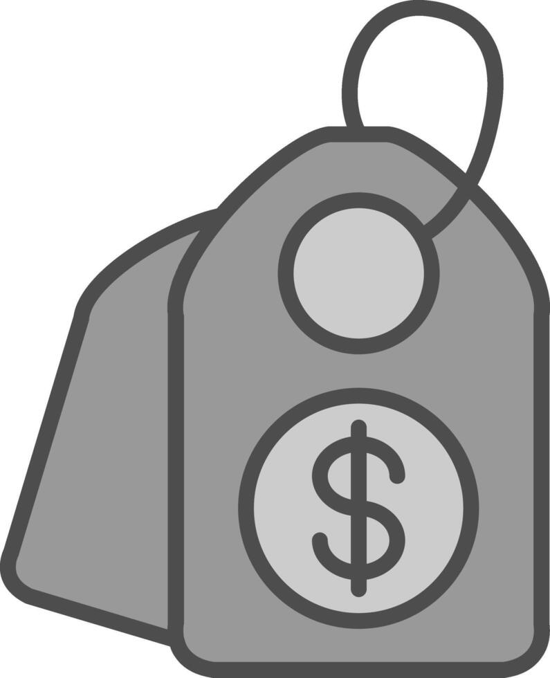 Price Tags Line Filled Greyscale Icon Design vector