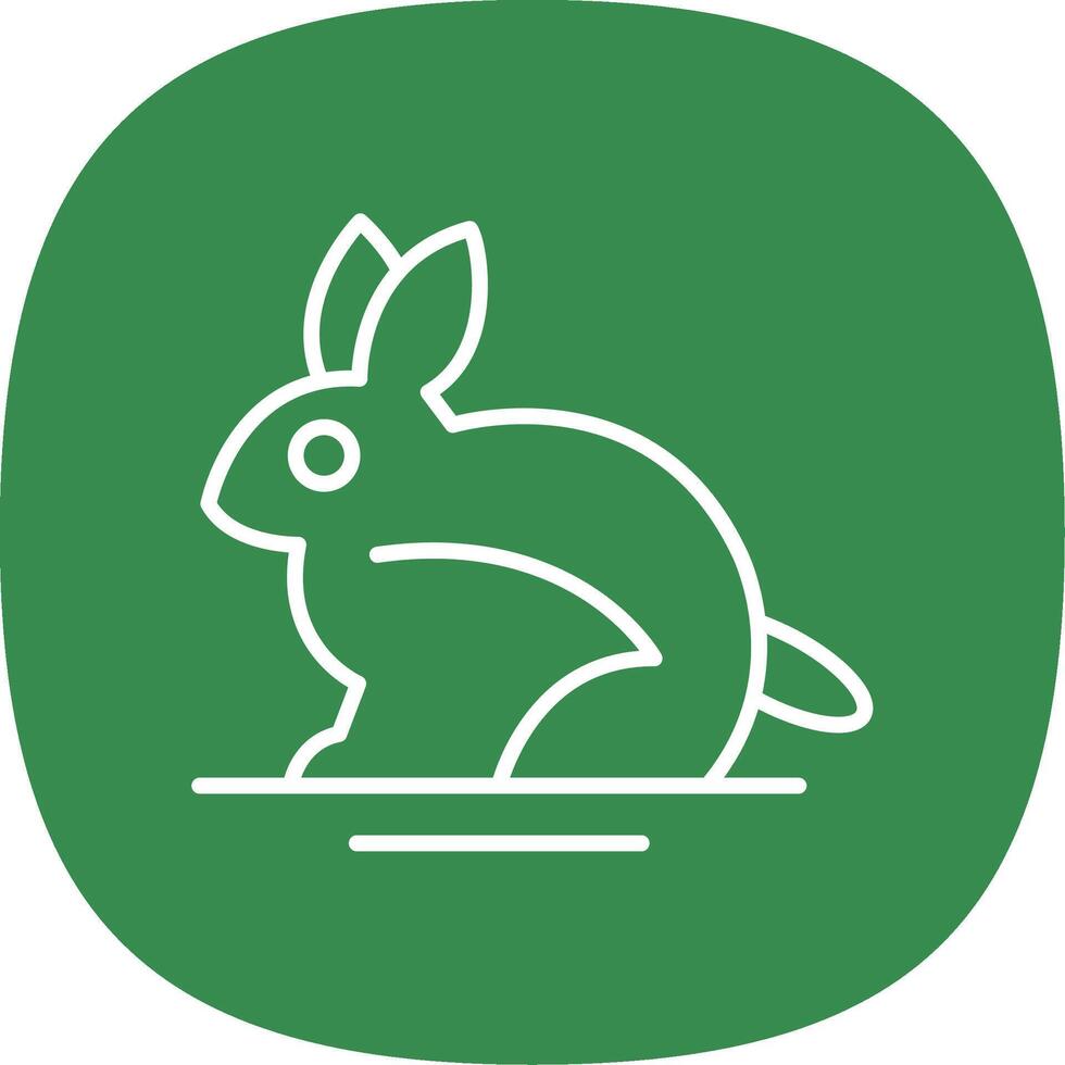 Rabbit Line Curve Icon Design vector