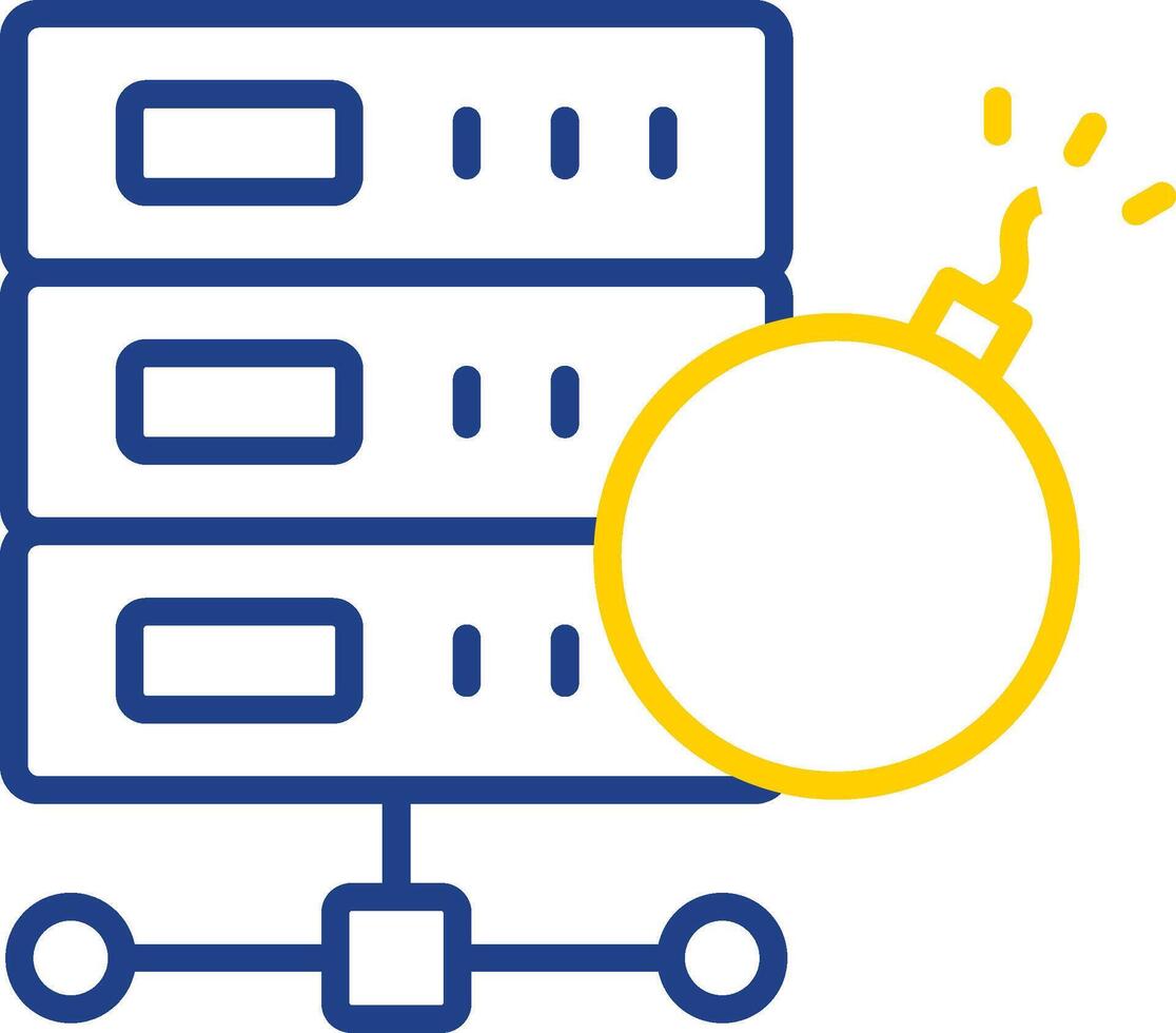 Bomb Line Two Colour Icon Design vector
