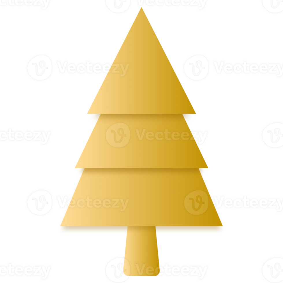 arbre de noël doré png