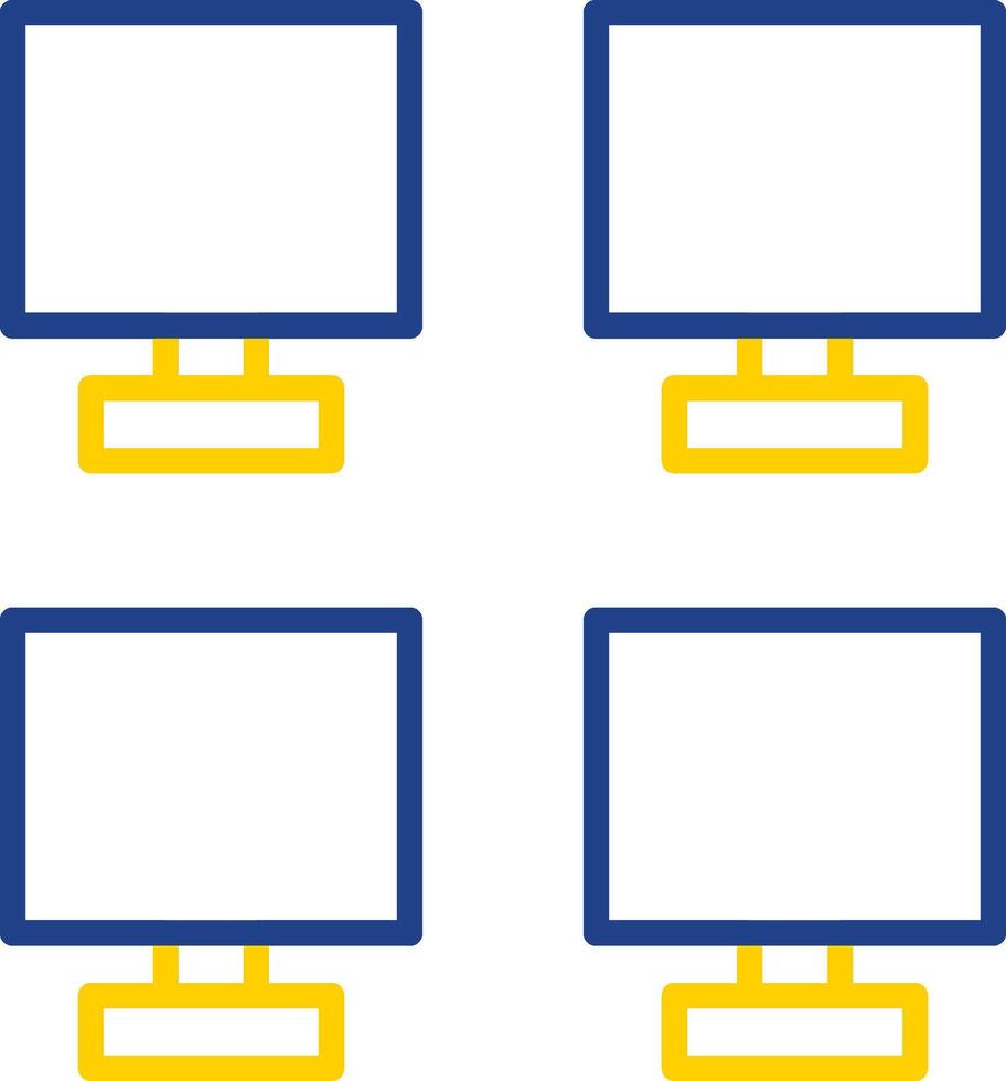 Monitors Line Two Colour Icon Design vector