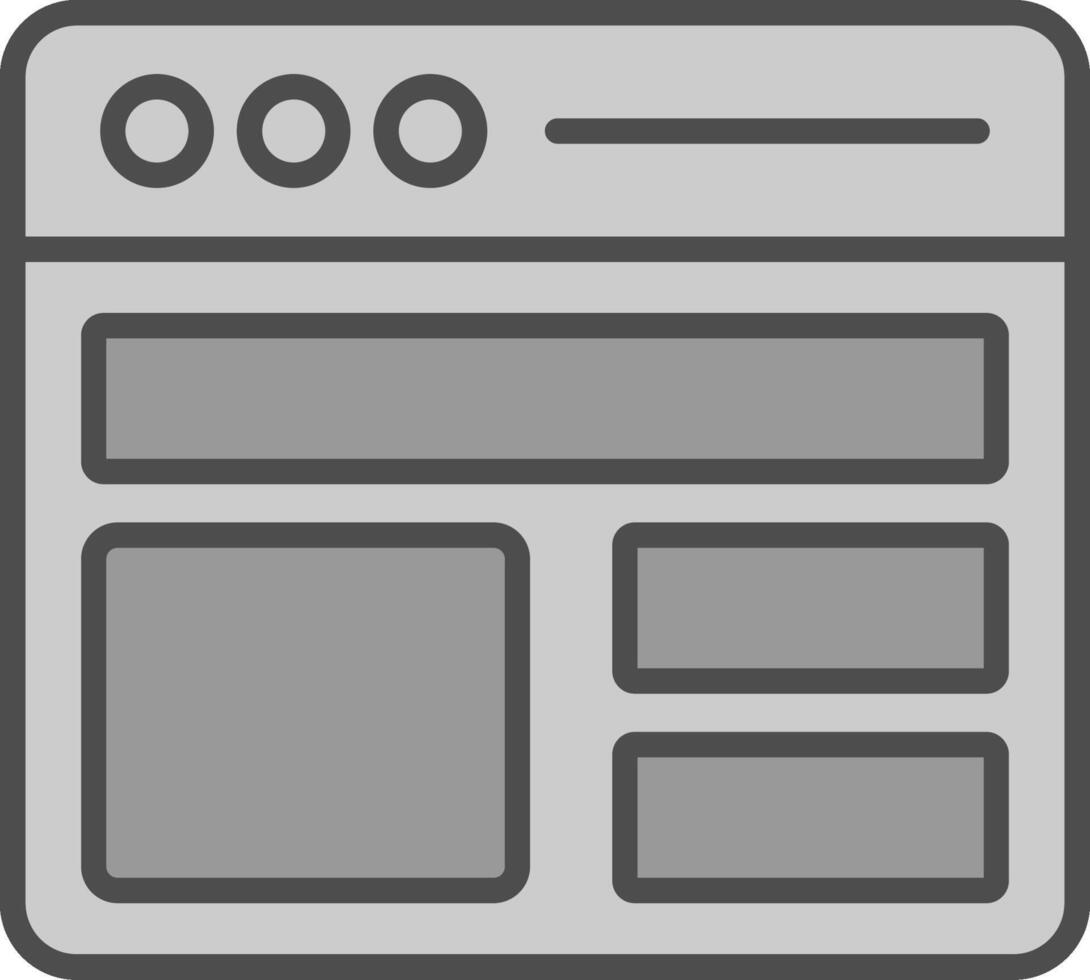 Layout Line Filled Greyscale Icon Design vector