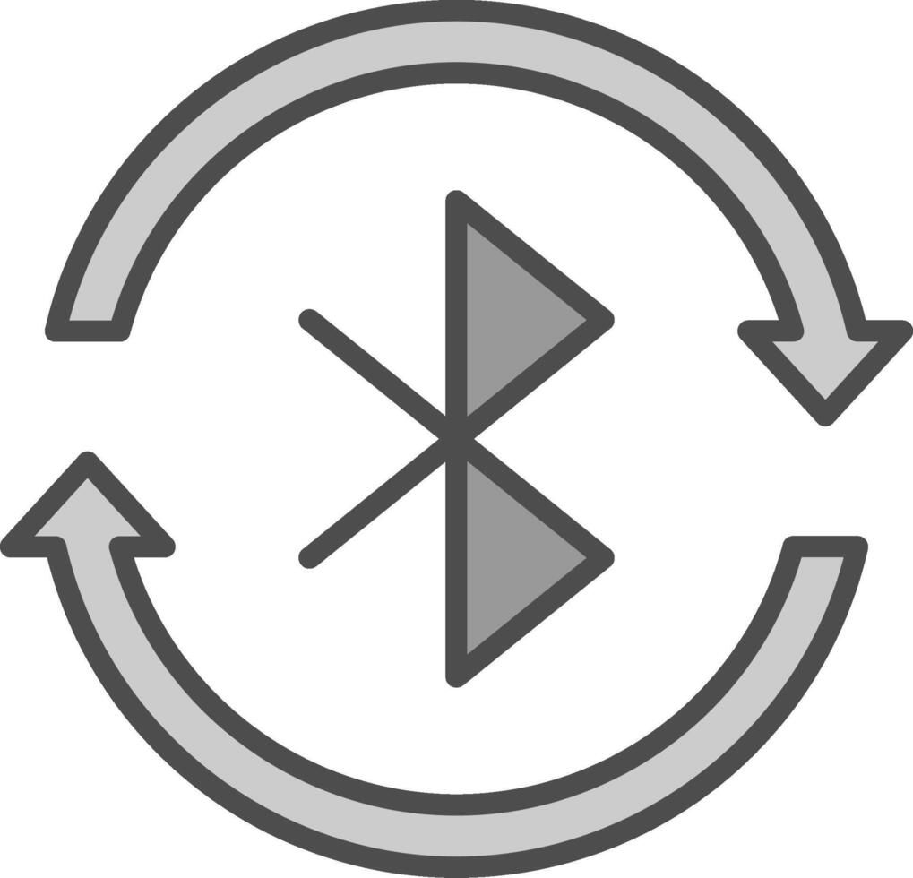 Bluetooth Line Filled Greyscale Icon Design vector