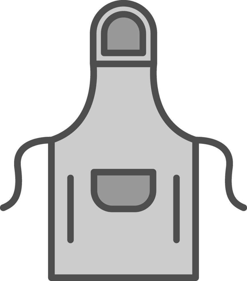 Apron Line Filled Greyscale Icon Design vector