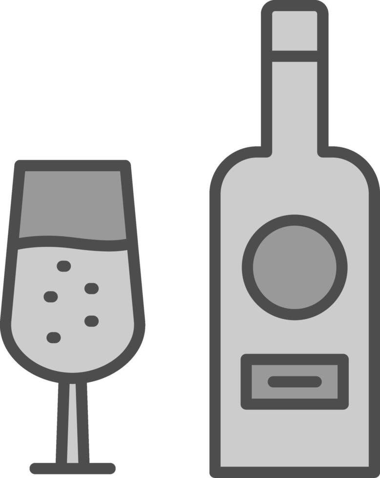 Wine Bottle Line Filled Greyscale Icon Design vector