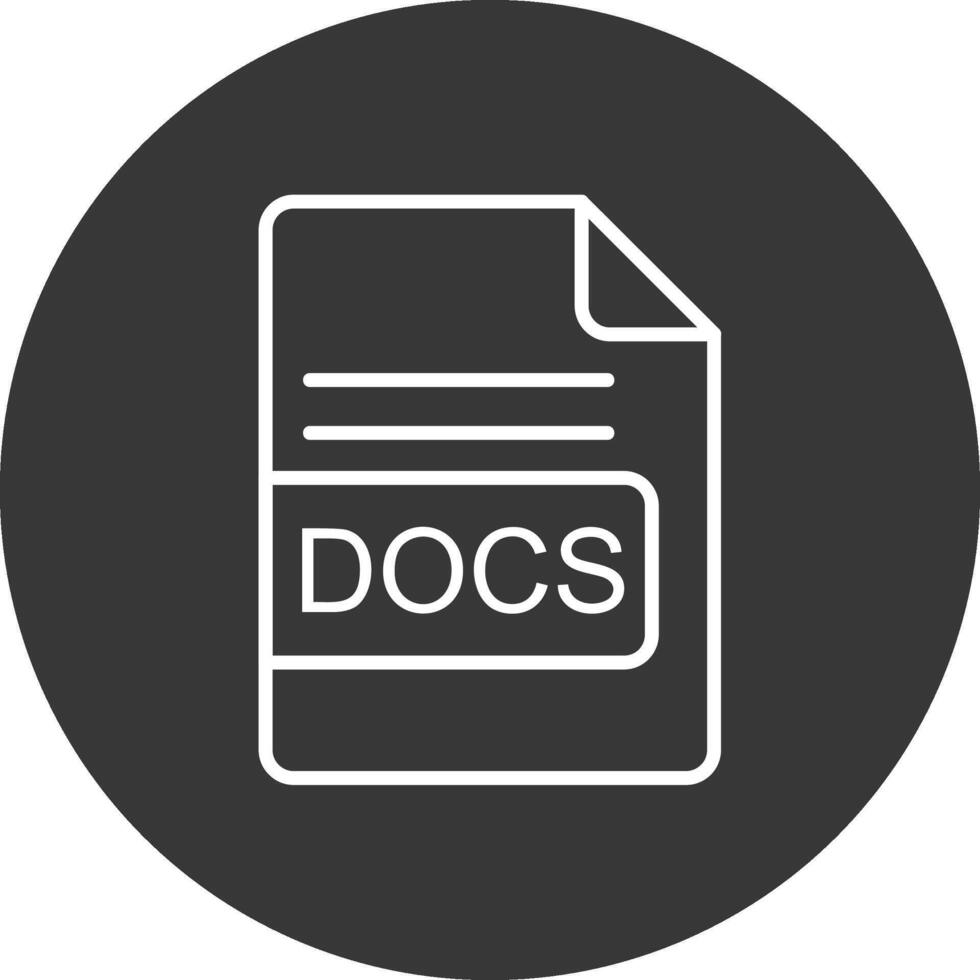 docs archivo formato línea invertido icono diseño vector