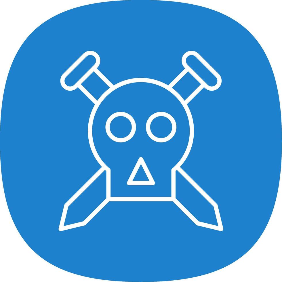 Skull Line Curve Icon Design vector
