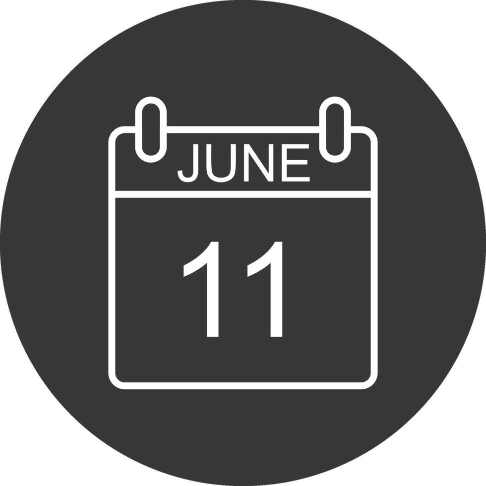 June Line Inverted Icon Design vector