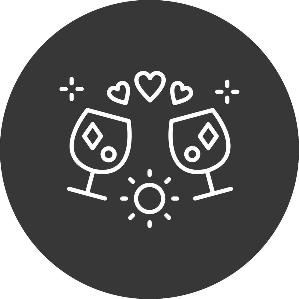 Brindis Line Inverted Icon Design vector