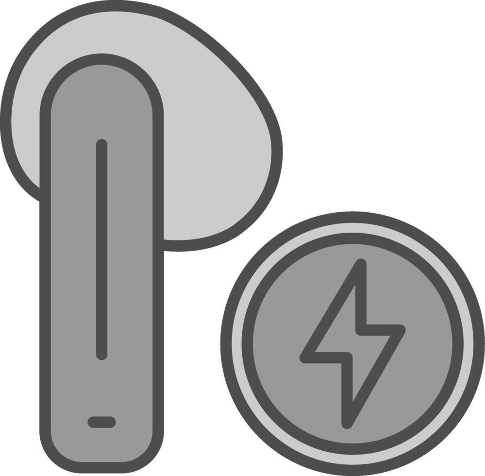 Earbud Line Filled Greyscale Icon Design vector