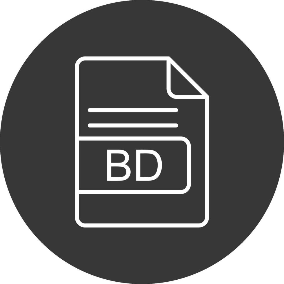 bd archivo formato línea invertido icono diseño vector