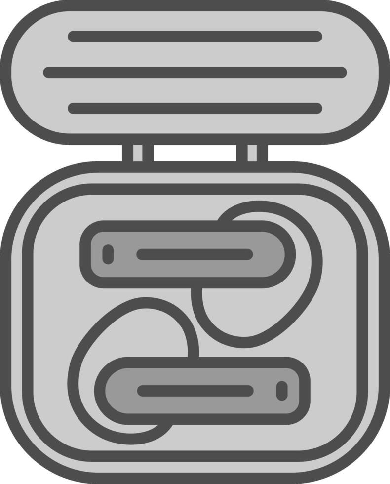 Earbuds Line Filled Greyscale Icon Design vector