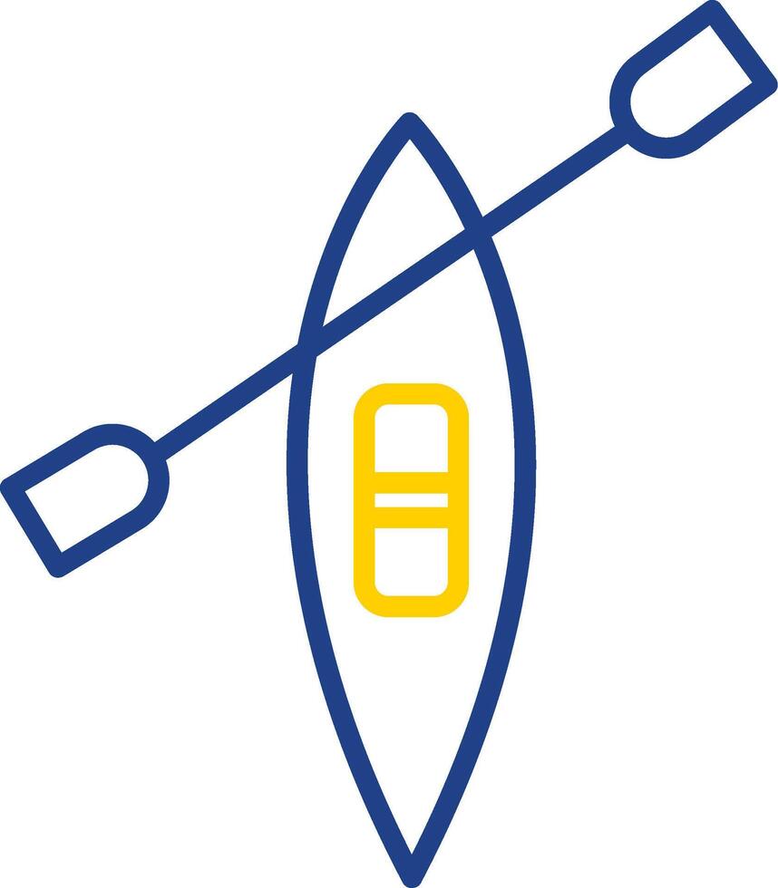 Canoe Line Two Colour Icon Design vector