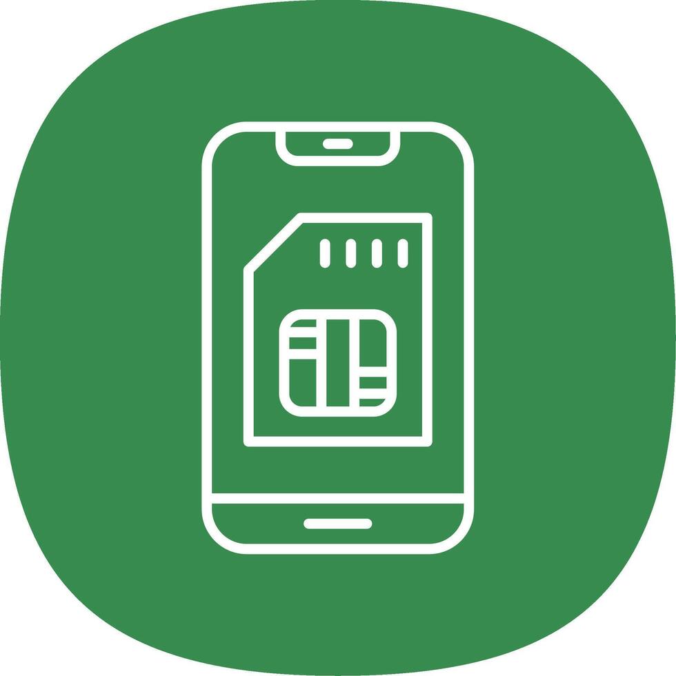 Sim Card Line Curve Icon Design vector