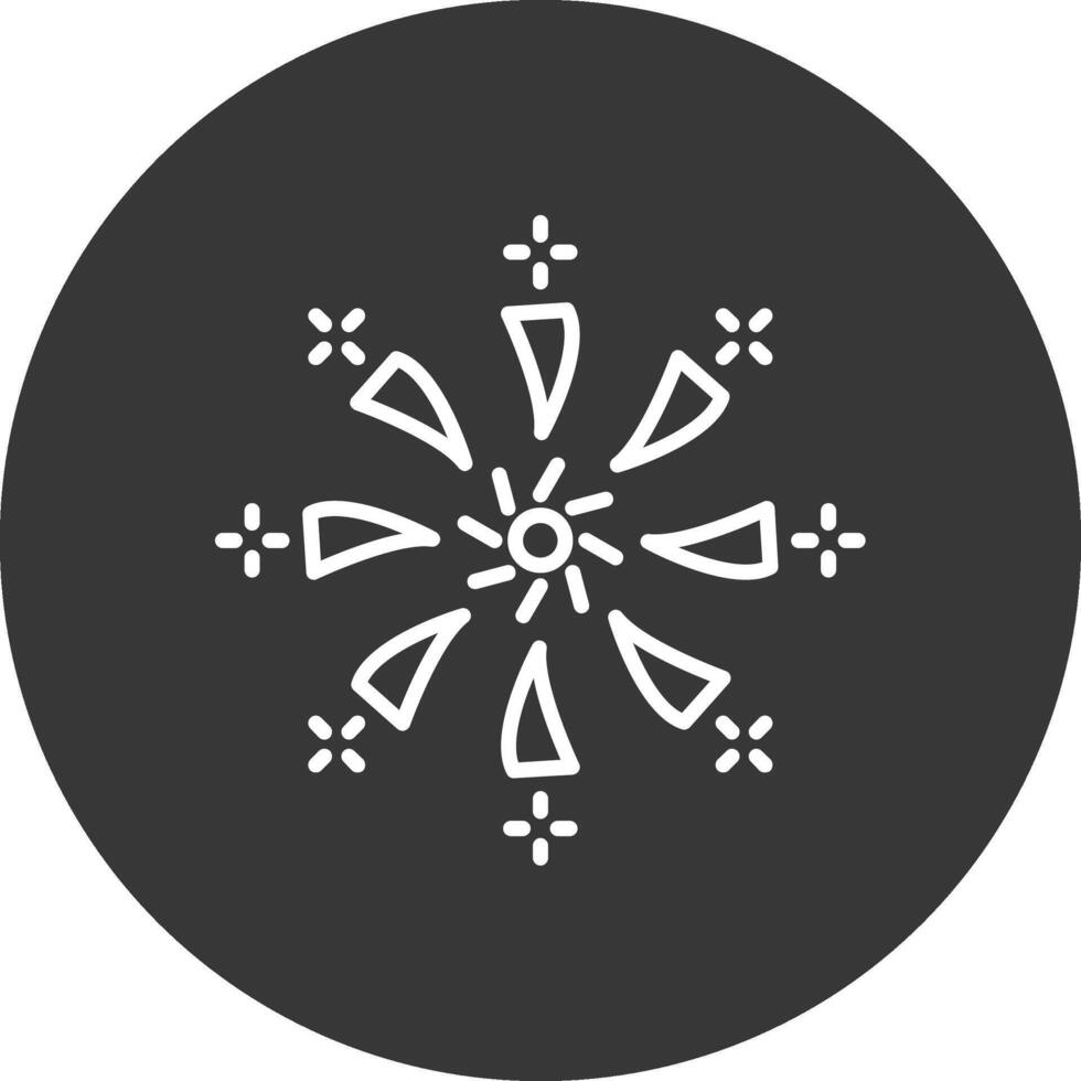 Firework Line Inverted Icon Design vector