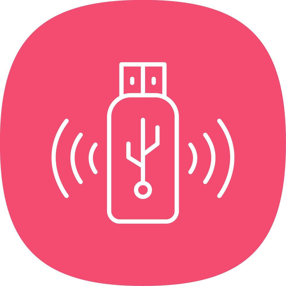 Usb Line Curve Icon Design vector