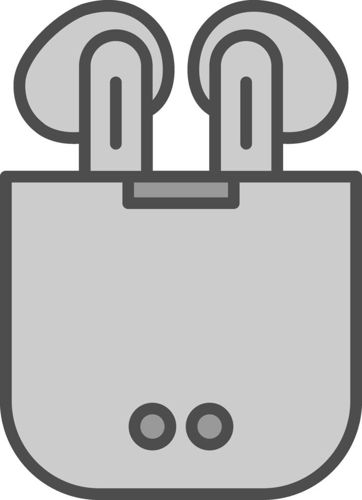 Earbuds Line Filled Greyscale Icon Design vector
