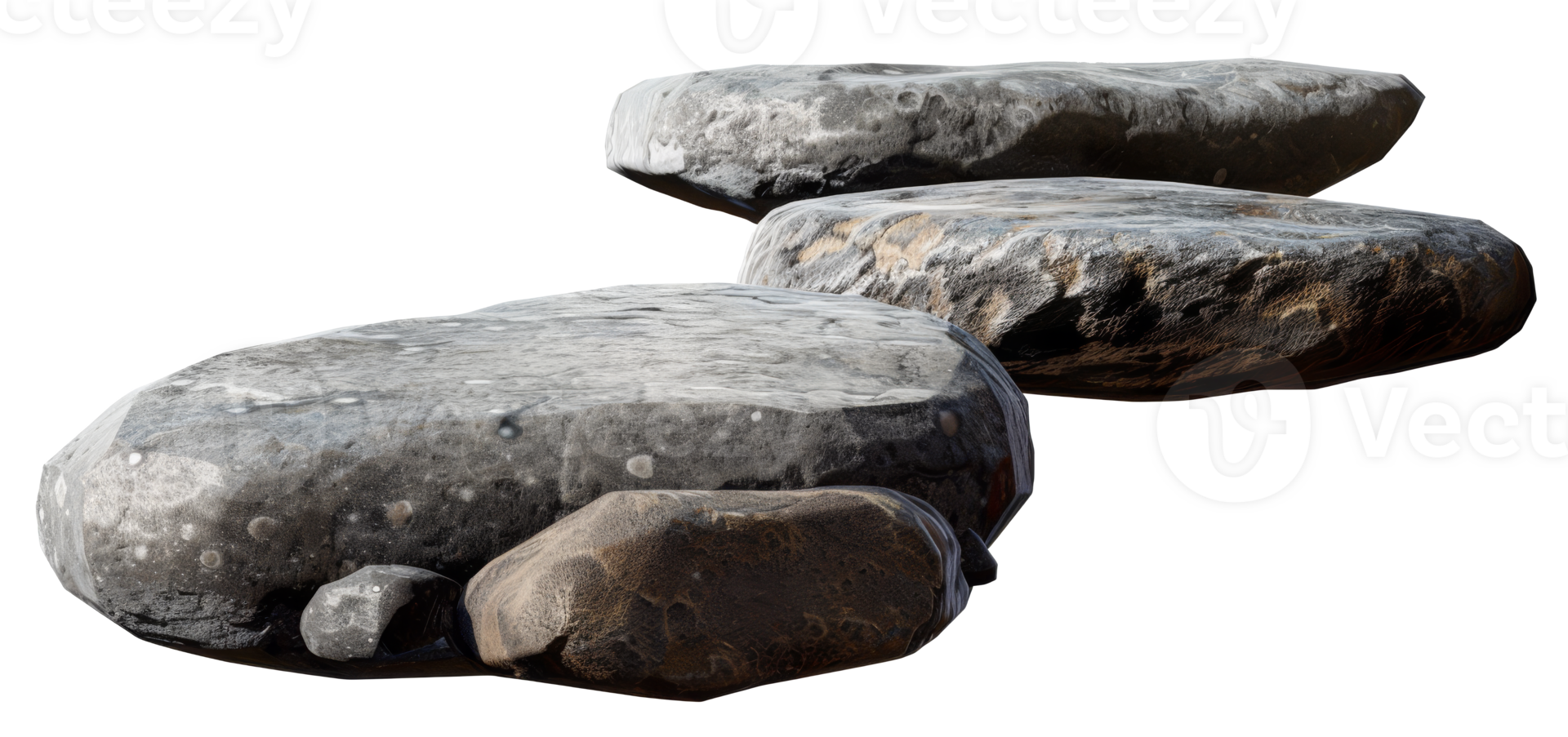 sea pebble stone isolated on transparent background png