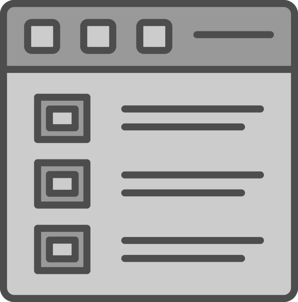 Bullet List Line Filled Greyscale Icon Design vector