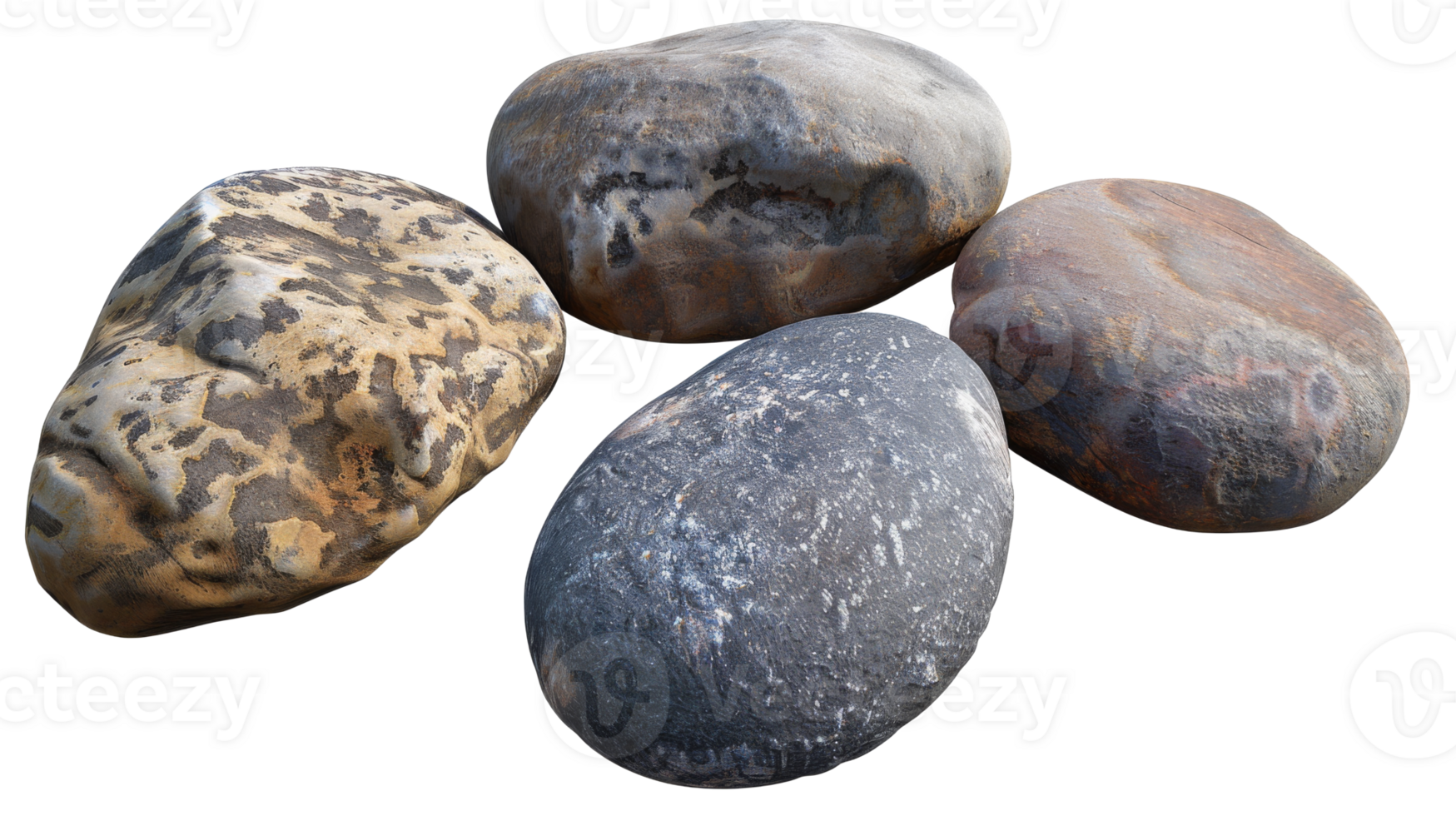 sea pebble stone isolated on transparent background png